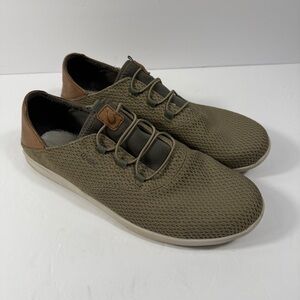 OluKai ‘Alapali Slip On Sneakers Mens 10 Textile Leather Rubber Faux Laces